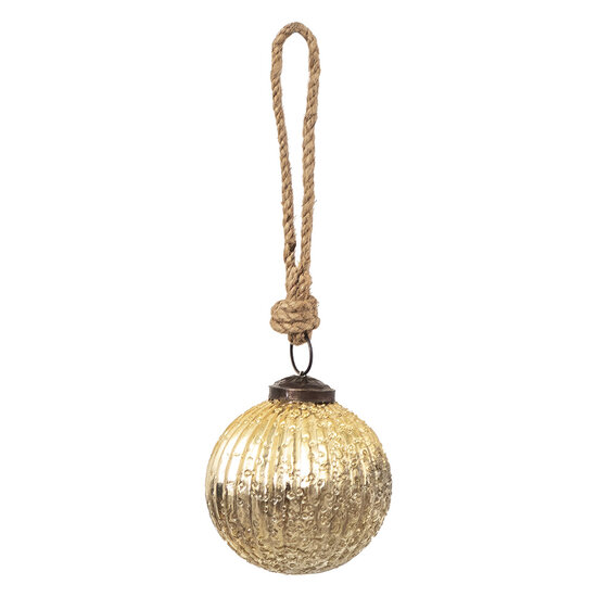 Clayre & Eef | Kerstbal Goudkleurig ø 7x7 cm | 6GL3658