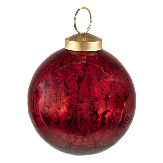 Clayre & Eef | Kerstbal Rood ø 9x10 cm | 6GL3832