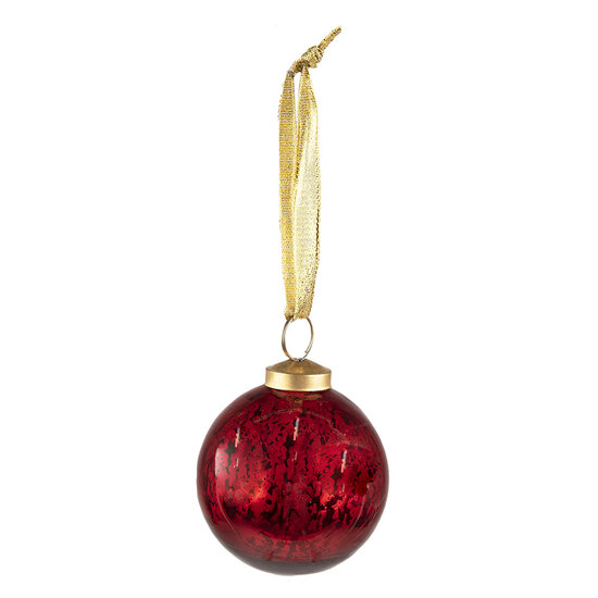 Clayre & Eef | Kerstbal Rood ø 9x10 cm | 6GL3832