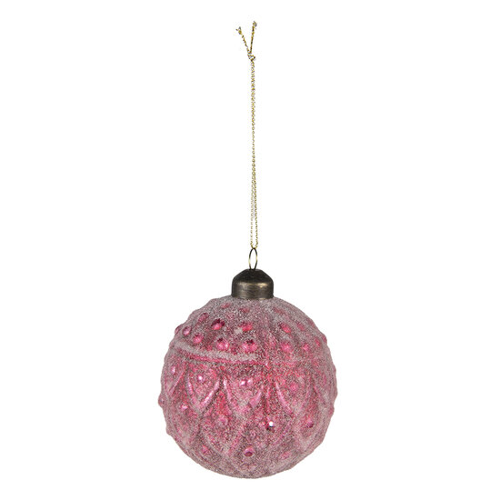 Clayre & Eef | Kerstballen set van 2 Rood ø 8x8 cm | 6GL4129