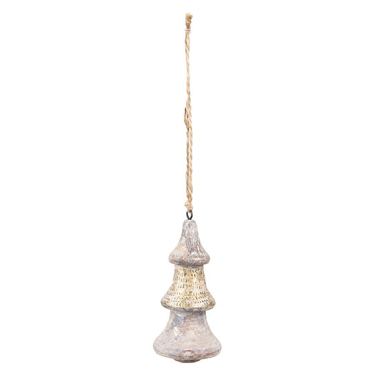 Clayre & Eef | Decoratie Kerstboom Goudkleurig Bruin ø 6x13 cm | 6H2296