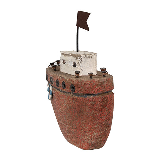 Clayre & Eef | Decoratie Miniatuur Boot Rood 10x4x12 cm | 6H2339