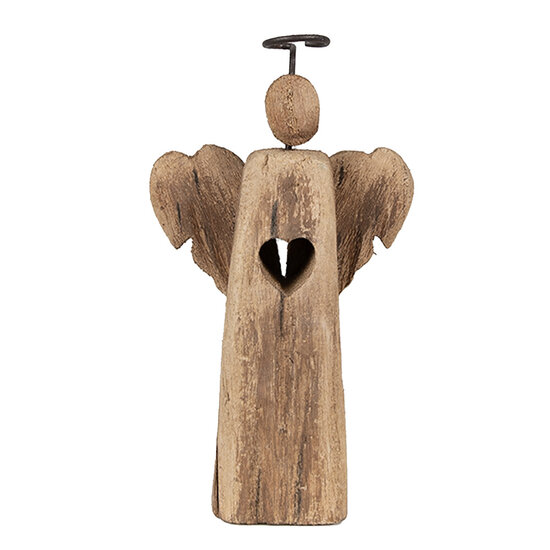 Clayre & Eef | Kerstdecoratie Engel Bruin 13x5x22 cm | 6H2342