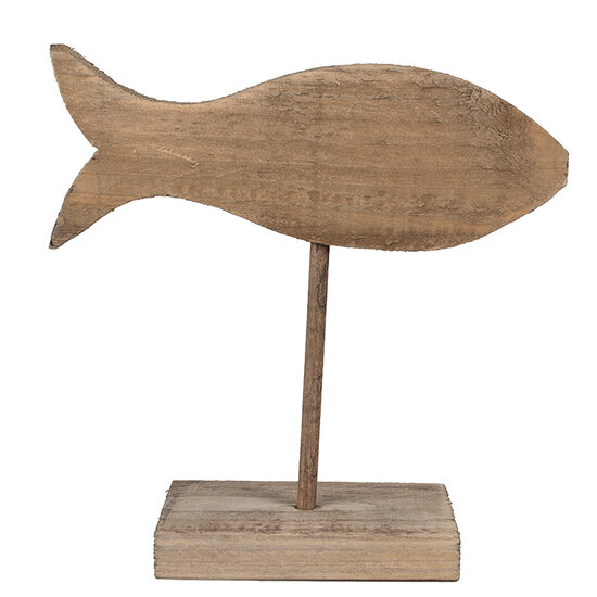 Clayre & Eef | Decoratie Vis Bruin 20x8x20 cm | 6H2372
