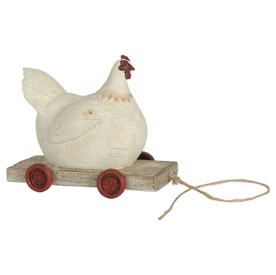 Clayre & Eef | Decoratie Beeld Kip Wit 14x6x11 cm | 6PR0032