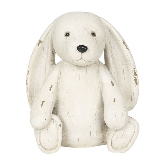 Clayre & Eef | Decoratie Beeld Hond Wit 14x12x16 cm | 6PR2928
