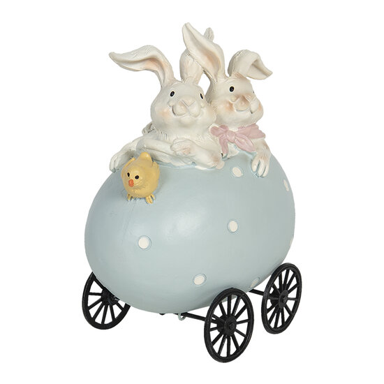 Clayre & Eef | Decoratie Beeld Ei Blauw 10x7x13 cm | 6PR3194