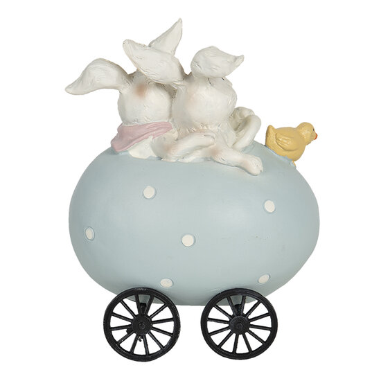Clayre & Eef | Decoratie Beeld Ei Blauw 10x7x13 cm | 6PR3194