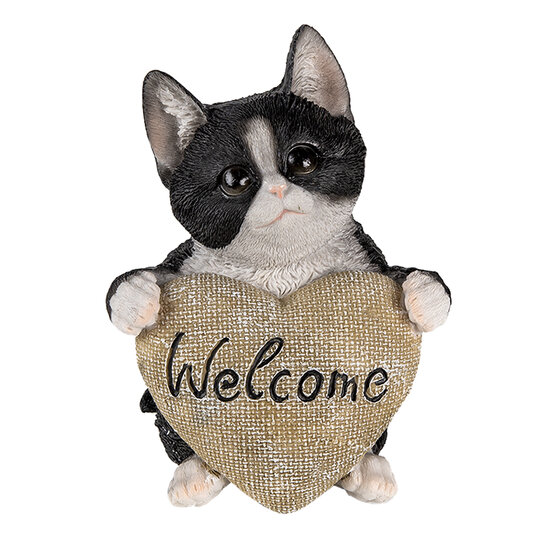 Clayre & Eef | Decoratie Beeld Kat Zwart 12x9x15 cm | 6PR3365