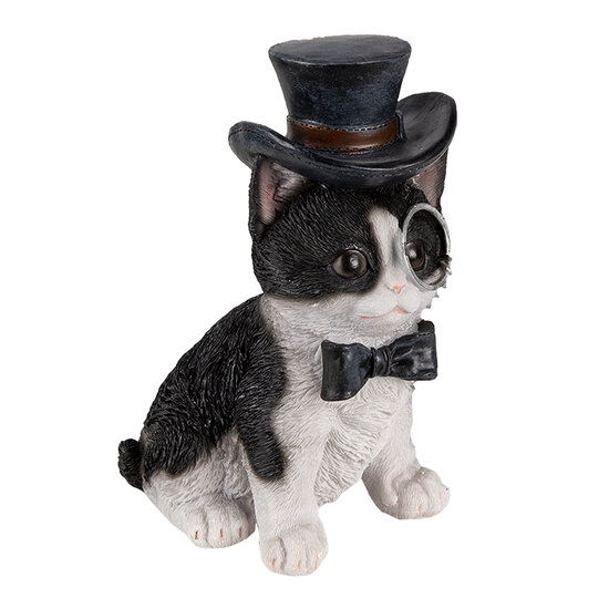 Clayre & Eef | Decoratie Beeld Kat Zwart 11x9x17 cm | 6PR3370