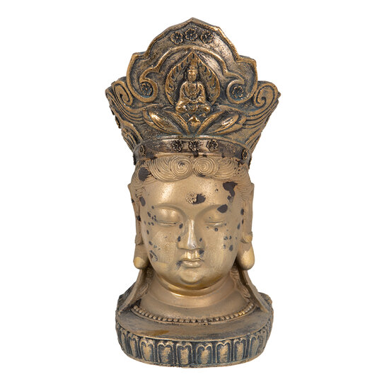 Clayre & Eef | Decoratie Beeld Boeddha Goudkleurig 11x9x22 cm | 6PR3620