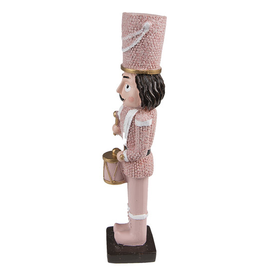 Clayre & Eef | Kerstdecoratie Beeld Notenkraker Roze 5x4x16 cm | 6PR3676