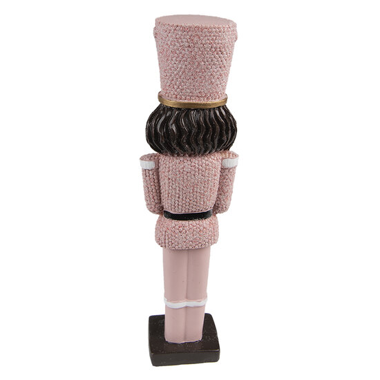 Clayre & Eef | Kerstdecoratie Beeld Notenkraker Roze 5x4x16 cm | 6PR3676