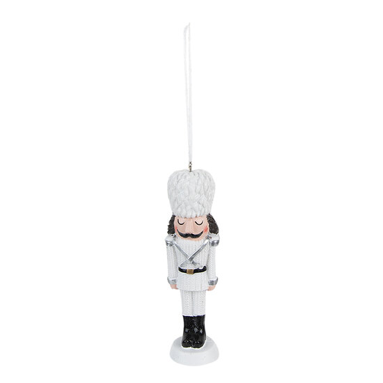 Clayre & Eef | Decoratie Hanger Notenkraker Wit 4x3x13 cm | 6PR3679