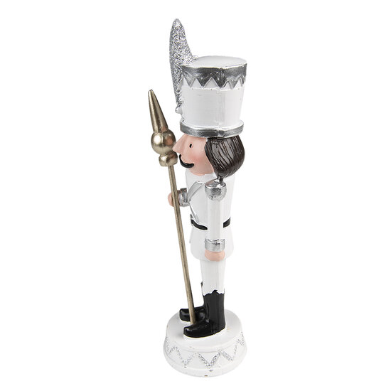 Clayre & Eef | Kerstdecoratie Beeld Notenkraker Wit 7x7x25 cm | 6PR3683