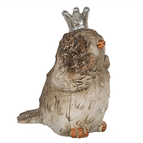 Clayre & Eef | Decoratie beeld Vogel Beige 7x5x8 cm | 6PR3993