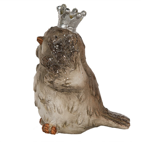 Clayre & Eef | Decoratie beeld Vogel Beige 7x5x8 cm | 6PR3993