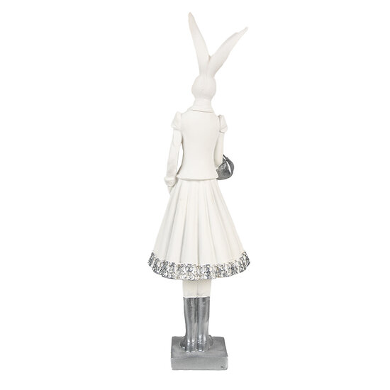 Clayre & Eef | Decoratie Beeld Konijn Wit 10x9x32 cm | 6PR4037