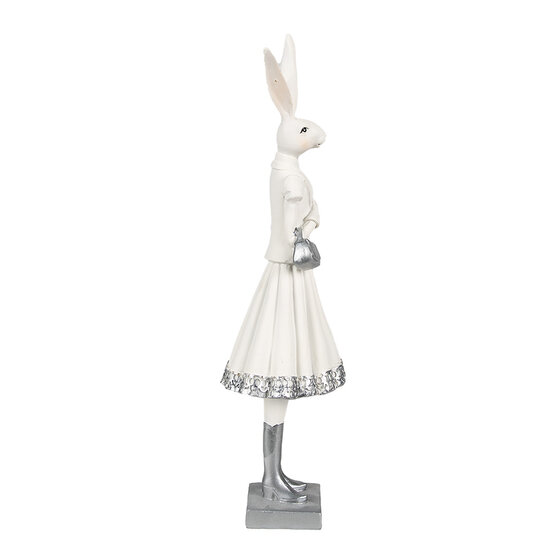 Clayre & Eef | Decoratie Beeld Konijn Wit 10x9x32 cm | 6PR4037