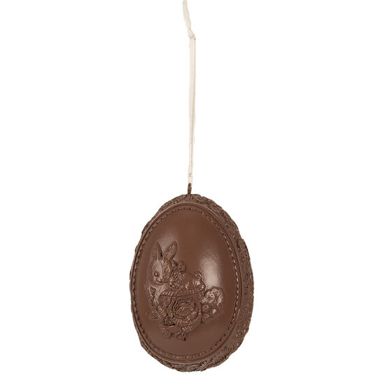 Clayre & Eef | Decoratie Hanger ei Bruin 8x7x11 cm | 6PR4104