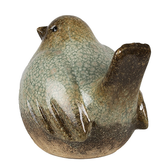 Clayre & Eef | Decoratie beeld Vogel Groen 16x12x14 cm | 6PR4123