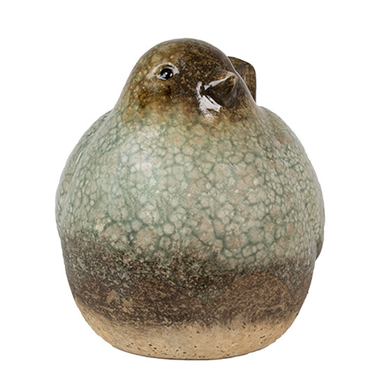 Clayre & Eef | Decoratie beeld Vogel Groen 16x12x14 cm | 6PR4123