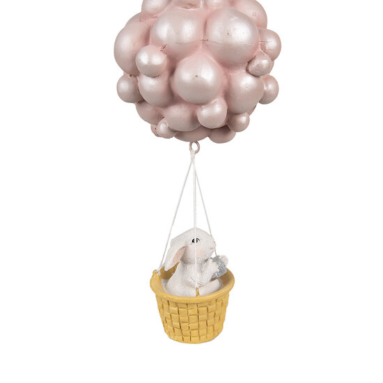 Clayre & Eef | Decoratie hanger luchtballon Beige Roze 11x10x22 cm | 6PR4125