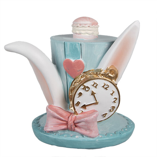 Clayre & Eef | Decoratie hoed Blauw Wit 9x8x9 cm | 6PR4154