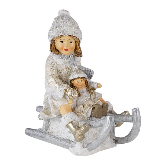 Clayre & Eef | Decoratie Beeld Kind Wit, Grijs 10x5x10 cm | 6PR4665