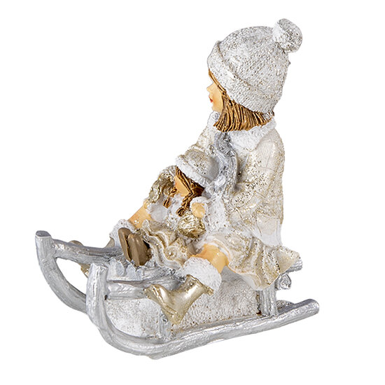 Clayre & Eef | Decoratie Beeld Kind Wit, Grijs 10x5x10 cm | 6PR4665