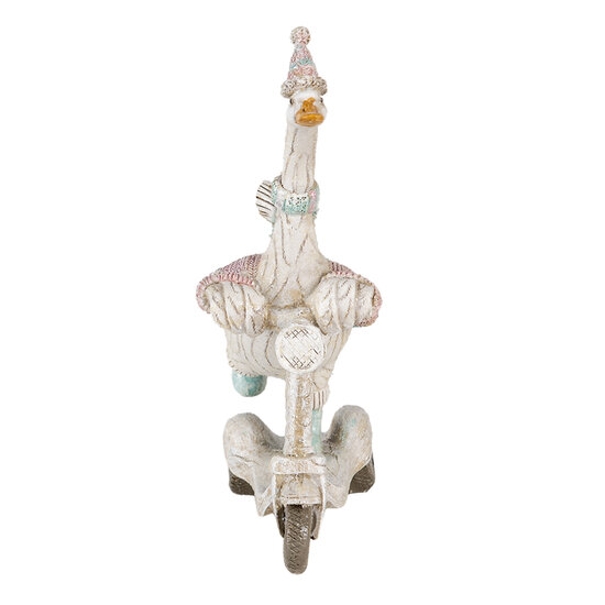 Clayre & Eef | Decoratie Beeld Gans Wit, Blauw 14x6x19 cm | 6PR4688