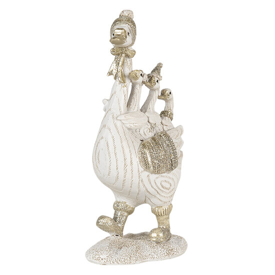 Clayre & Eef | Decoratie Beeld Gans Wit 10x5x18 cm | 6PR4689