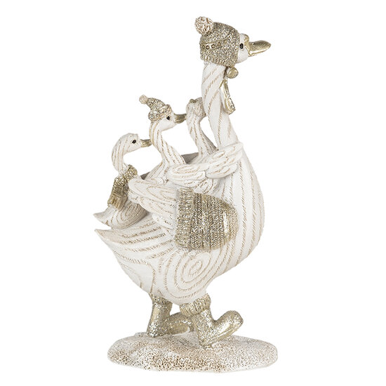 Clayre & Eef | Decoratie Beeld Gans Wit 10x5x18 cm | 6PR4689