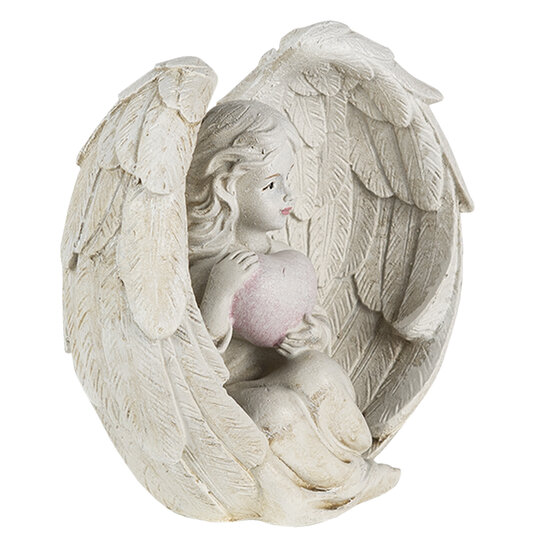 Clayre & Eef | Decoratie Beeld Engel Beige (2) 10x6x10 cm | 6PR4708