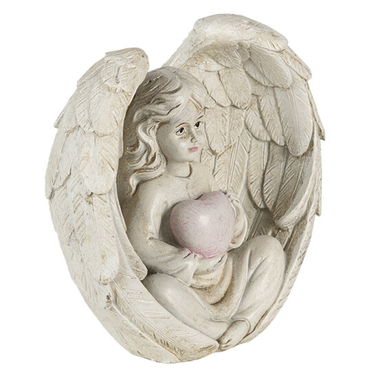 Clayre & Eef | Decoratie Beeld Engel Beige (2) 10x6x10 cm | 6PR4708