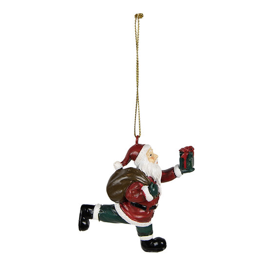 Clayre & Eef | Decoratie hanger kerstman Rood 6x3x8 cm | 6PR4928