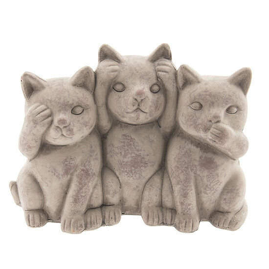 Clayre & Eef | Decoratie Kat Grijs 22x10x16 cm | 6TE0193