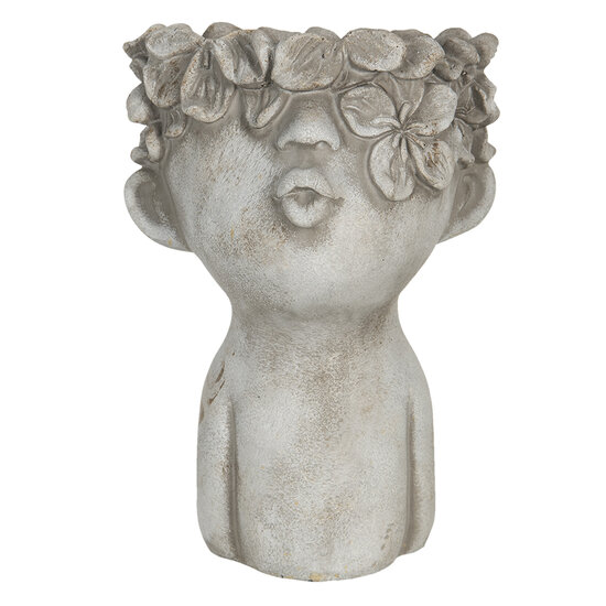 Clayre & Eef | Bloempot Binnen Grijs 11x11x18 cm | 6TE0327S