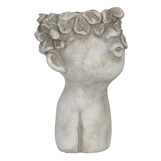 Clayre & Eef | Bloempot Binnen Grijs 11x11x18 cm | 6TE0327S