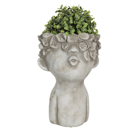 Clayre & Eef | Bloempot Binnen Grijs 11x11x18 cm | 6TE0327S