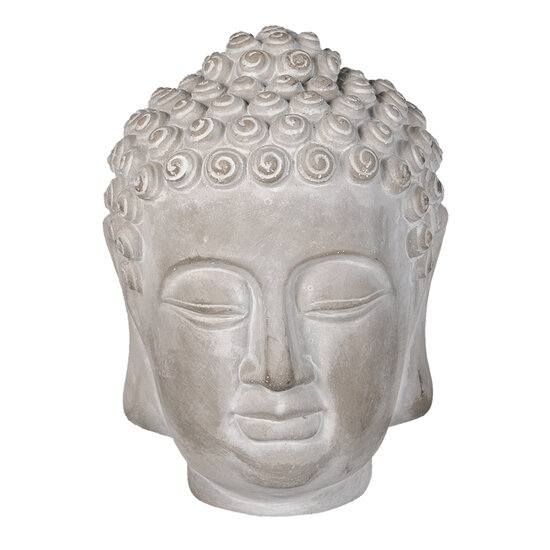 Clayre & Eef | Decoratie Beeld Boeddha Grijs 15x15x19 cm | 6TE0360M