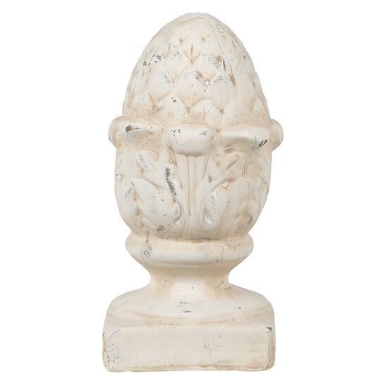 Clayre & Eef | Decoratie Beeld Dennenappel Beige 11x11x21 cm | 6TE0395