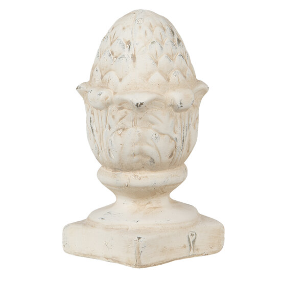 Clayre & Eef | Decoratie Beeld Dennenappel Beige 11x11x21 cm | 6TE0395