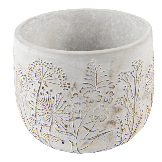Clayre & Eef | Bloempot Binnen Grijs, Beige ø 14x11 cm | 6TE0403S