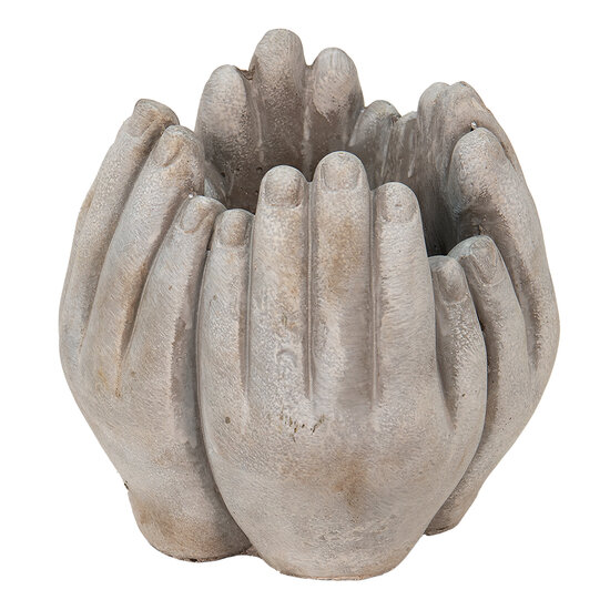 Clayre & Eef | Bloempot Binnen Beige, Grijs 15x15x17 cm | 6TE0423S
