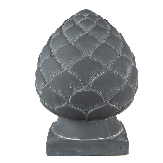 Clayre & Eef | Decoratie Beeld Dennenappel Grijs ø 18x24 cm | 6TE0470M