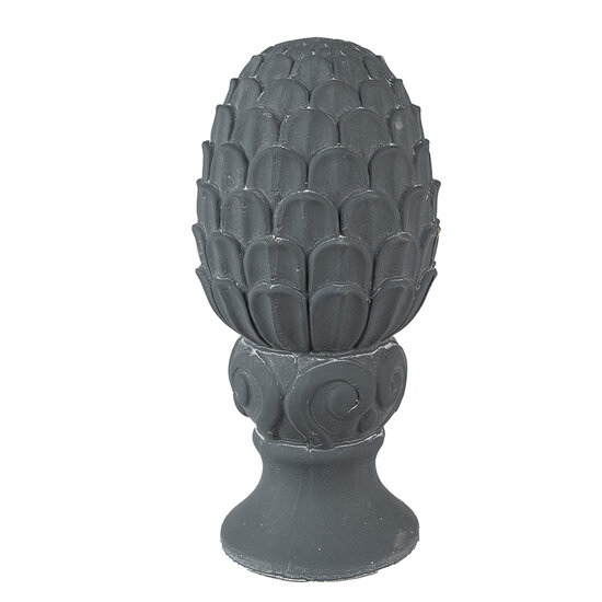 Clayre & Eef | Decoratie Beeld Dennenappel Grijs ø 14x29 cm | 6TE0471