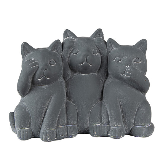 Clayre & Eef | Decoratie Kat Grijs 22x10x16 cm | 6TE0475