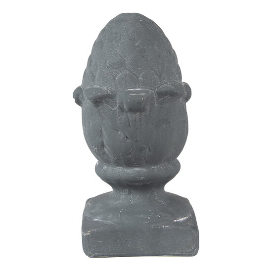 Clayre & Eef | Decoratie Beeld Dennenappel Grijs 11x11x21 cm | 6TE0476