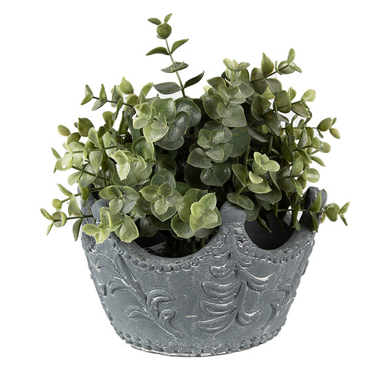 Clayre & Eef | Bloempot kroon Grijs 18x17x12 cm | 6TE0481M